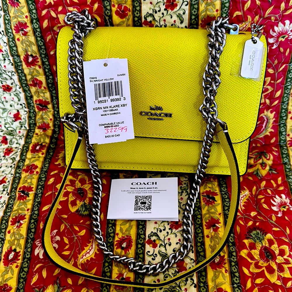 NWT Bright Yellow Mini Klare Crossbody Bag